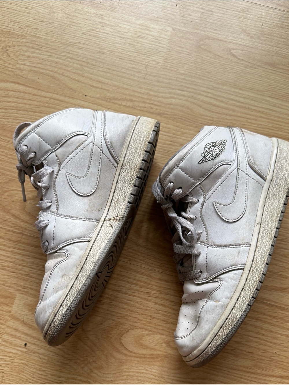 Nike White Mid-Top Leather Sneakers